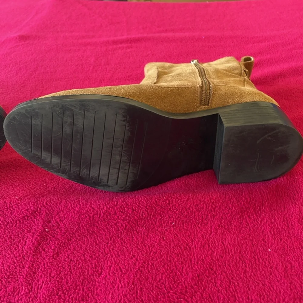 Zara casual style block heels ankle boots -tan colored size EU 38/7 1/2 US - Picture 10 of 16
